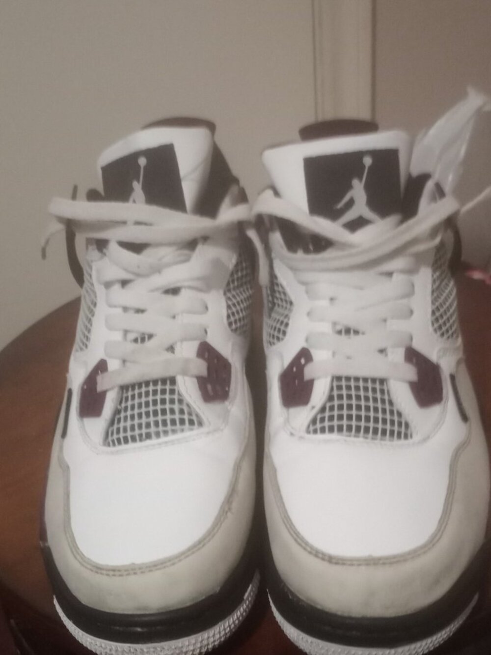 Jordan Air Jordan 4 Retro Paris Saint-Germain Bordeaux White Black Sneaker Sz 10 - Picture 6 of 15